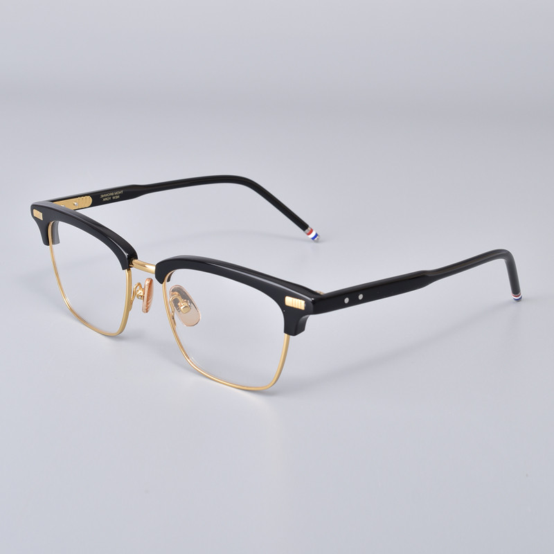 Monture de lunettes semi-sans monture pour hommes et femmes, design de marque, montures de lunettes vintage en acétate, tendance, demi-monture
