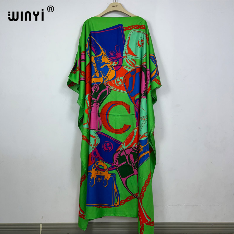 WINYI-Robe de soirée pour femmes, tenue de plage élégante, imprimé musulman, afrique, nouvelle collection été