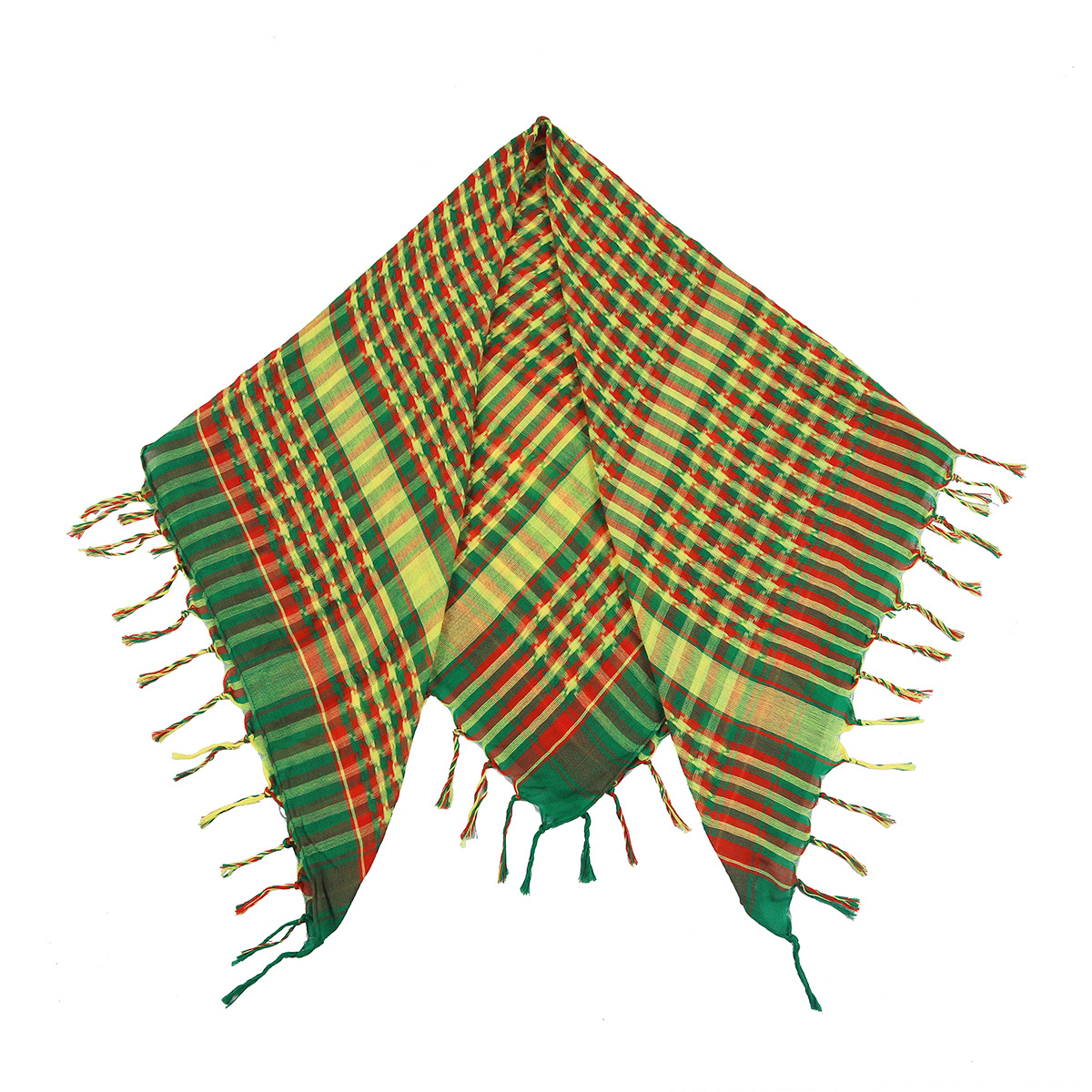 Écharpe Shemagh, Foulard de tête arabe du désert, Keffiyeh à carreaux Rastafari, avec pompons, coupe-vent, cache-cou pour la randonnée, le camping et le style Reggae