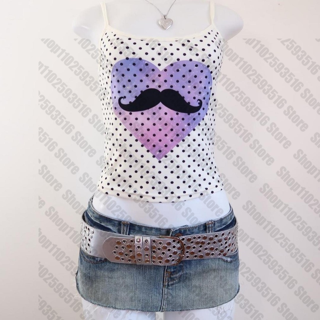 Vêtements pour femmes, crop tops pour femmes, style trashy Y2k 2000s, hauts mignons avec bretelles, vêtements gothiques, Harajuku Emo, été