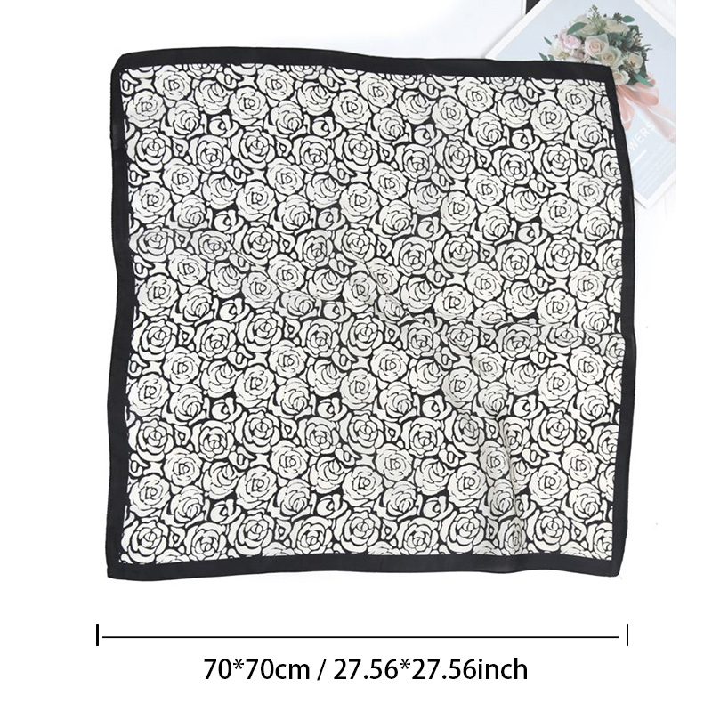 Foulard carré de luxe 70 cm pour femme, imprimé floral et léopard, châle, hijab, bandeau, foulard pour cheveux, bandana, mouchoir