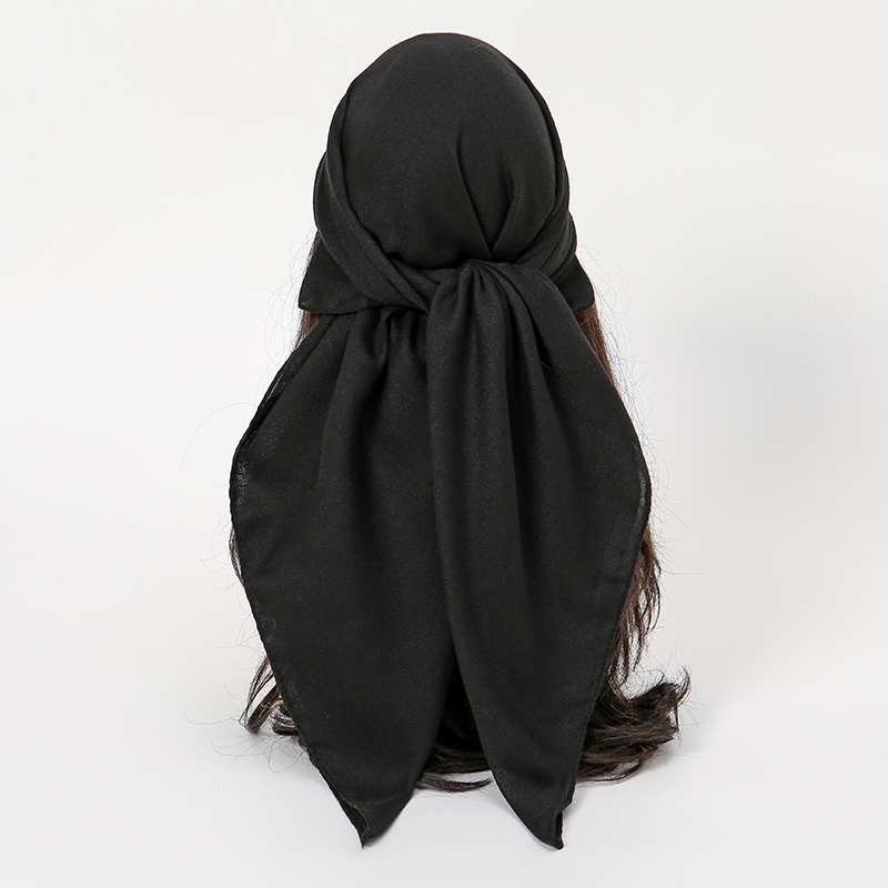 Foulards carrés fins et doux pour femmes, écharpe de sauna en coton et lin, hijabs féminins musulmans, accessoires de sac, documents solides, simplicité, 90x90cm