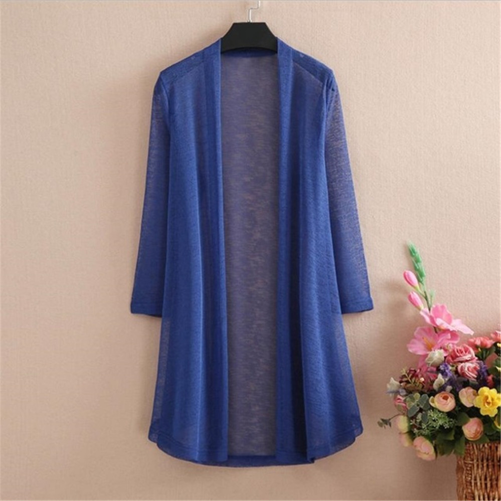 Cardigan long d'été XL-5XL pour femmes, cardigans féminins solides pour femmes, manteau décontracté adt, veste pour dames, vêtements d'extérieur châle, 2022