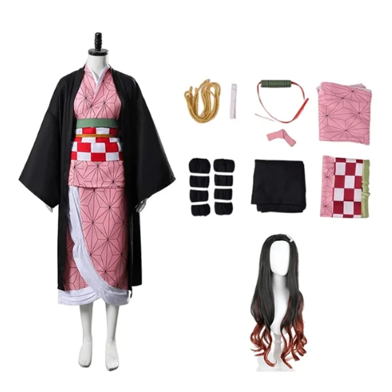 Nouveau Costume de Cosplay Kamado Nezuko, Uniforme Adulte pour Fête de Carnaval Anime Japonais, Costume d'Halloween pour Fille