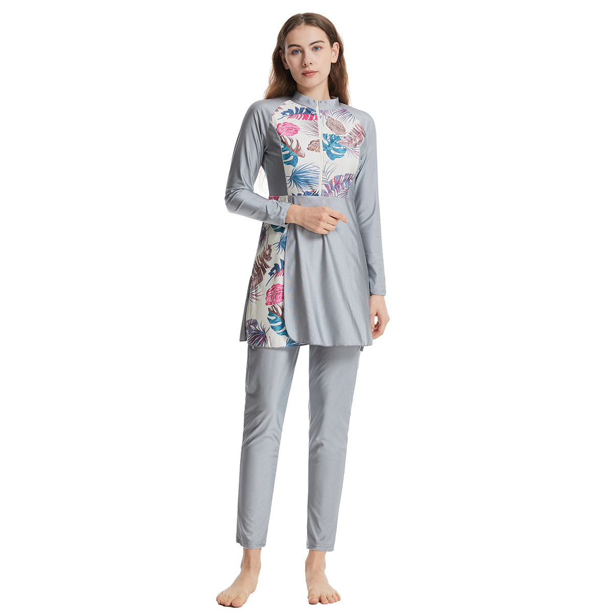 Maillot de bain musulman modeste Hijab maillot de bain femmes à manches longues maillot de bain islamique couverture Ups Burkini Hijabs pour femme bain