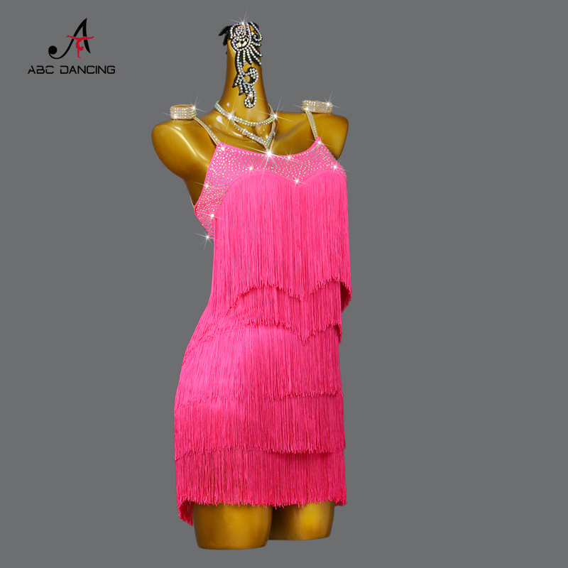 Robe de danse latine, jupes à franges, robes de soirée pour adultes, costumes de compétition sportive professionnelle, tenue de spectacle pour filles.