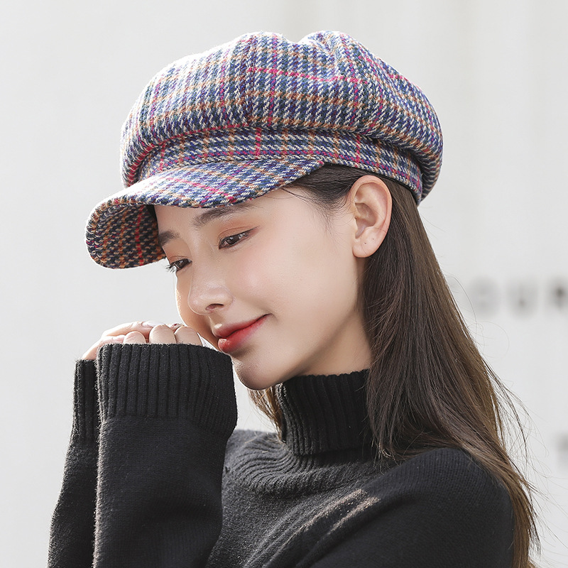 Chapeaux pour femmes, chapeau d'hiver chaud, à la mode, réduit l'âge, casquette octogonale militaire, casquette décontractée à visière, Boina S54