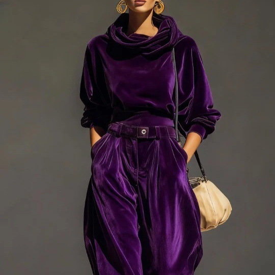 Ensemble deux pièces haut à capuche et manches longues pour femmes, avec pantalon sarouel ample, tendance 2025