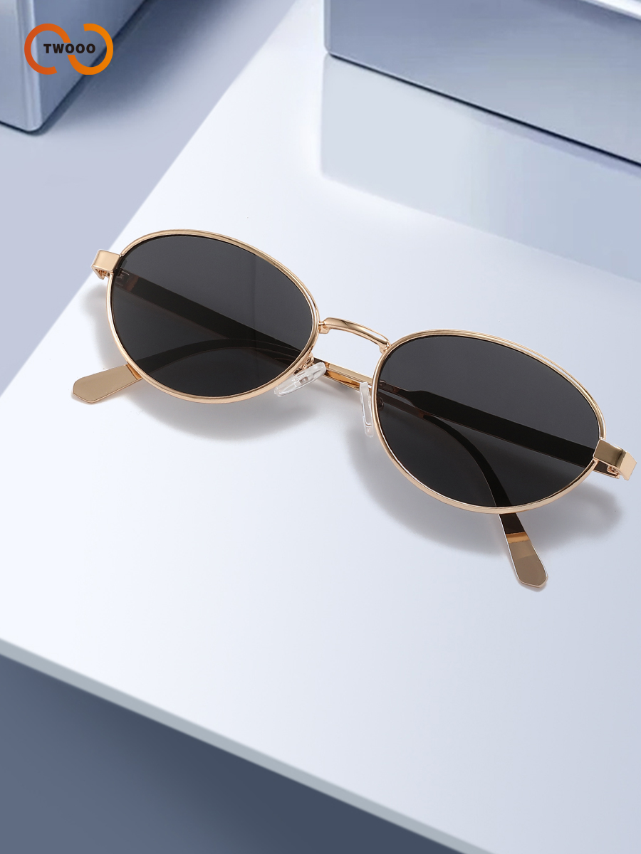 Lunettes de soleil ovales classiques pour femmes avec montures entièrement métalliques – Luxe, polyvalentes pour une utilisation multi-scènes