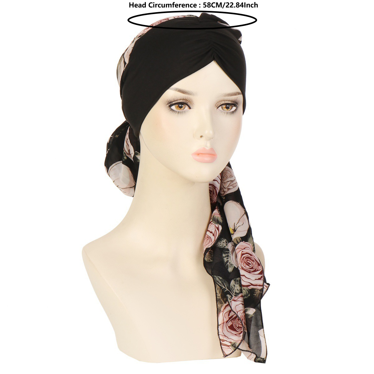Nouveau femmes pré-attaché Turban casquette fleur imprimé musulman Hijab Cancer chimio chapeau couverture perte de cheveux tête écharpe enveloppement Strech Bandana