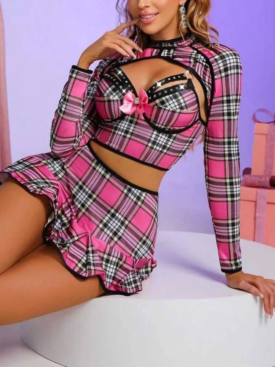 Ensembles de jupes Sexy, tenue de discothèque, tenue de spectacle sur scène pour femmes, uniforme de Style collège d'automne, ensembles de jupes charmantes NL6C