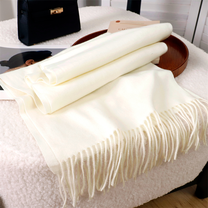 30*180 cm couleur unie femmes hiver écharpe chaud épaissir cachemire châle extérieur glands Pashmina dame enveloppement coupe-vent foulards de luxe