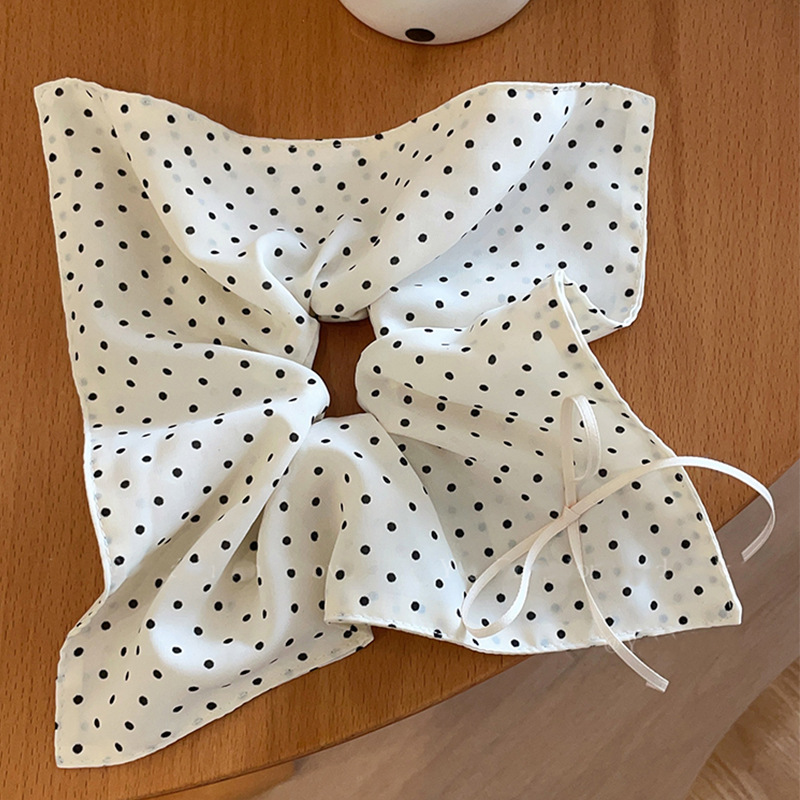 Nouvel accessoire pour cheveux : Bandeau en tissu blanc motif papillon, élastique à cheveux à pois noirs, bandeau en cuir pour queue de cheval K