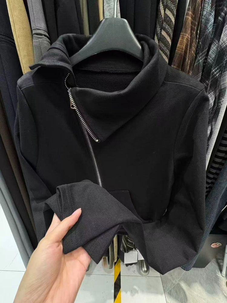 Veste à capuche et manches longues pour femme, mode coréenne, automne-hiver, Cardigan ample décontracté, haut Harajuku, couleur unie, vêtements à fermeture éclair Y2k, 2025