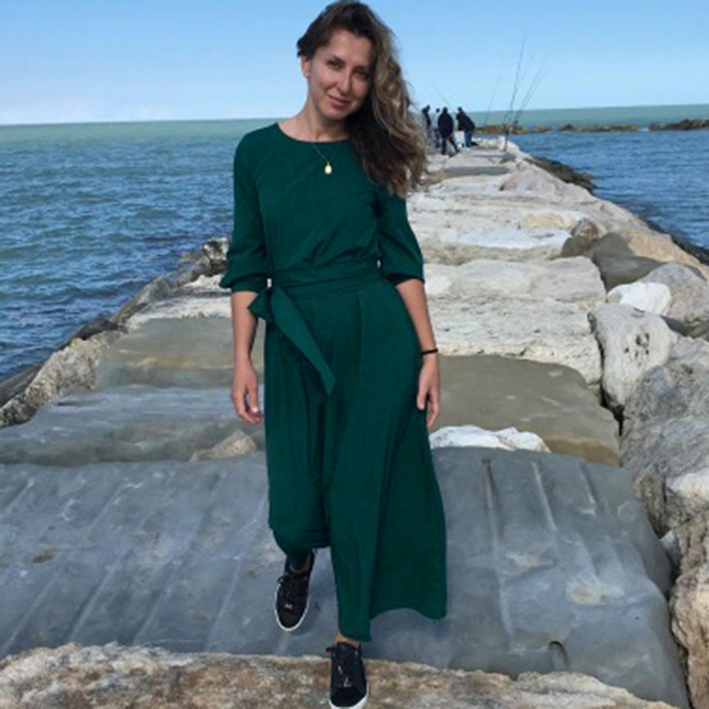 Robe trapèze à manches longues pour femmes, robes formelles à taille haute, vintage, col rond, robes longues médiévales, solide