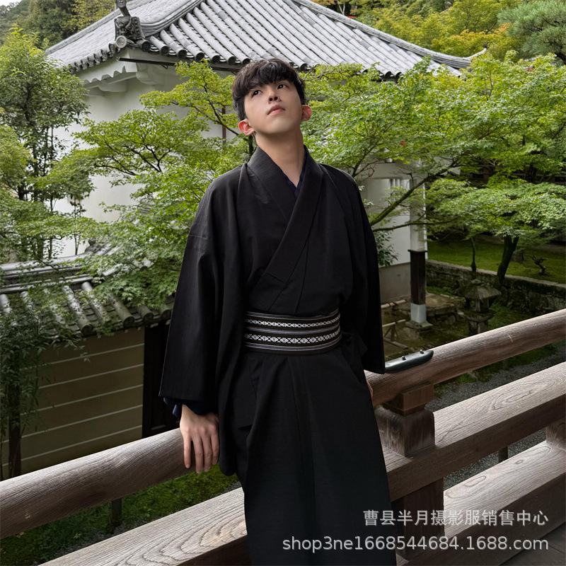 Kimono pour homme, Yukata japonais amélioré, tenue de cuisine japonaise, style samouraï, pour la photographie japonaise