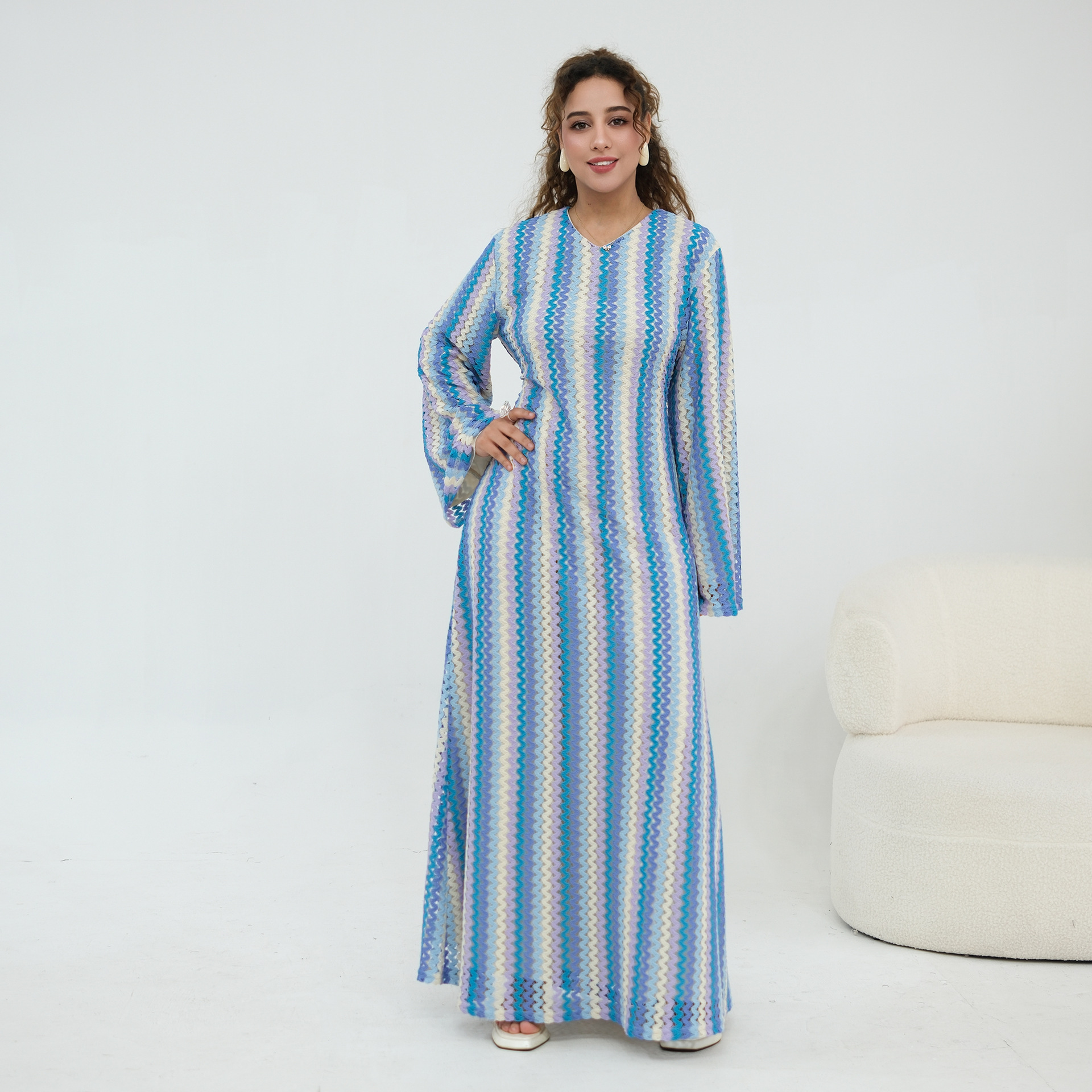 Robes imprimées Abaya pour femmes, double robe musulmane Eid, Kaftan Dubaï, Jalabiya Ramadan, Abayas Maroc, Vestidos Islam, Robe longue arabe