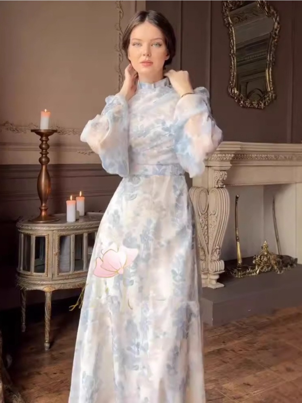 Eid Robe de soirée femmes fleur imprimé pansement coupe ajustée musulman Abaya à manches longues Jalabiya Ramadan robes Largos arabe longue Robe