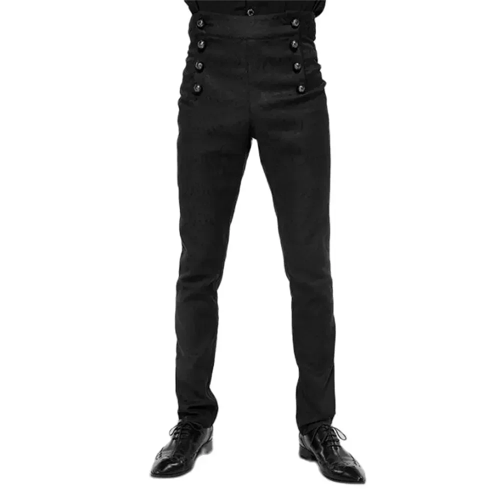 Costume de Cosplay Steampunk Vintage pour Homme, Pantalon Victorien, Taille Haute, Vêtements Rétro Décontractés, FjHalloween