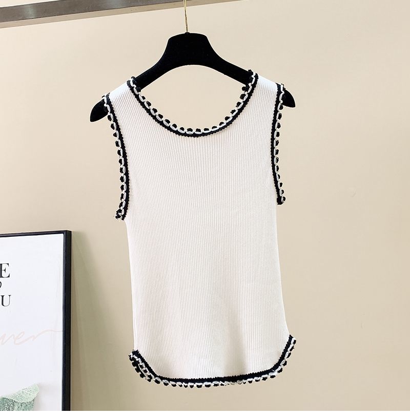 T-shirt col rond femme, estival et chic, à la mode, avec broderie imprimée