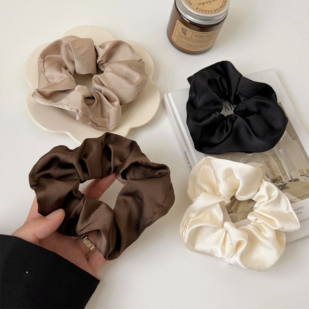 Chouchous de luxe en Satin, 5 pièces, tons de soie douce, comme des attaches pour cheveux, parfaits et élégants, Styles quotidiens, Look minimaliste, accessoires pour cheveux chics