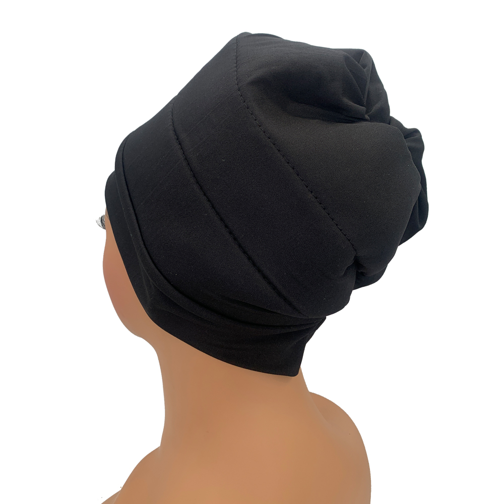 Turbans Volumiser léger sous écharpe Bonnet noir Turban Lifter sous le Turban ascenseur africain bandeau