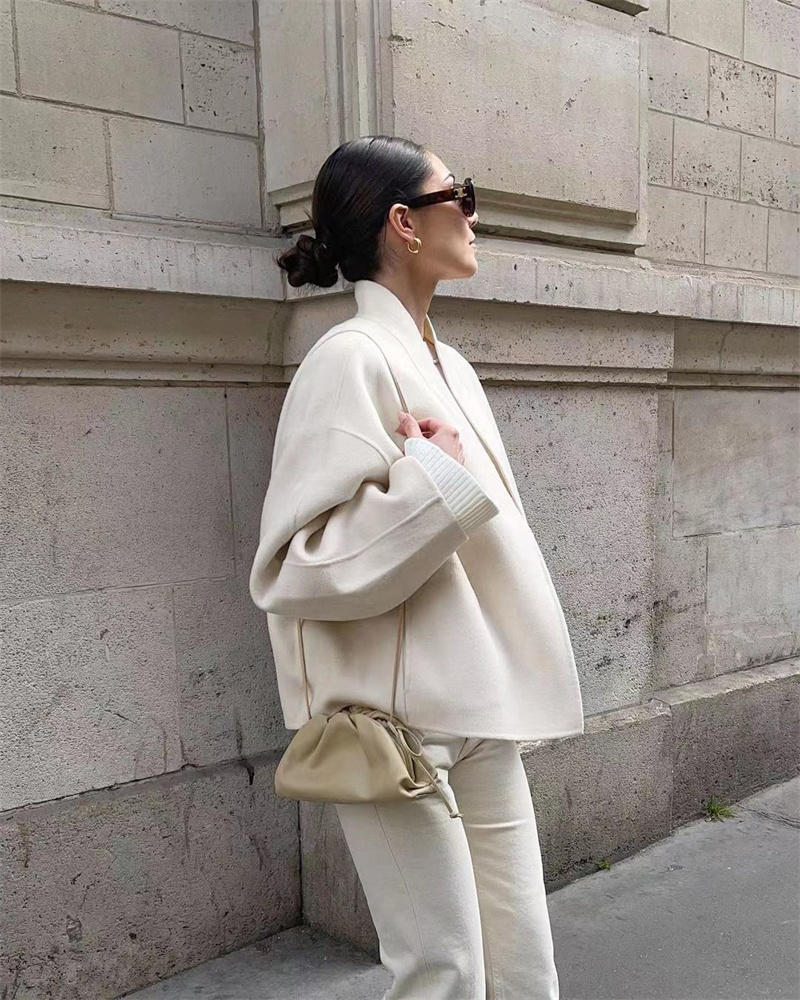 Manteau d'automne pour femmes, beau tempérament ample, veste Cardigan, manteau de tempérament, manches longues, manteau court en laine