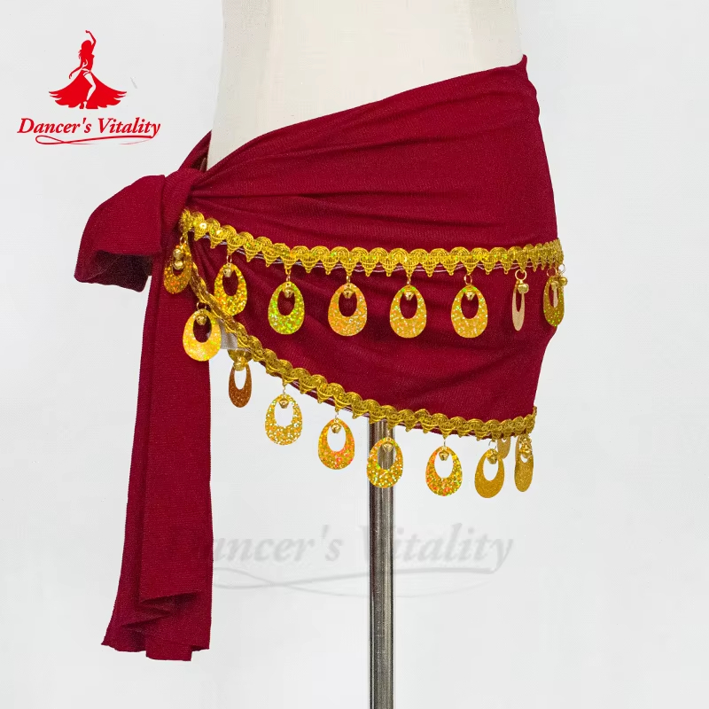Costume de danse du ventre pour femmes, vêtements de pratique orientale, ceinture de pièces d'or, écharpe de hanche pour filles