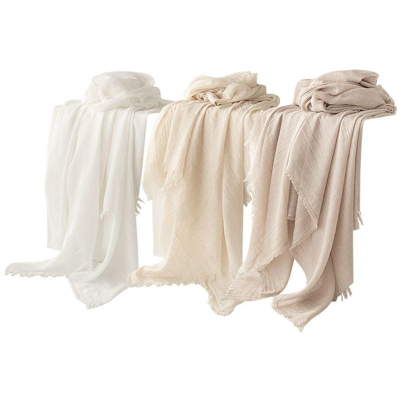 Écharpe en coton et lin pour femme, 69 couleurs, 190*100cm, couleur unie, simple, châle de protection solaire, pour voyage, extérieur, hijab, foulard