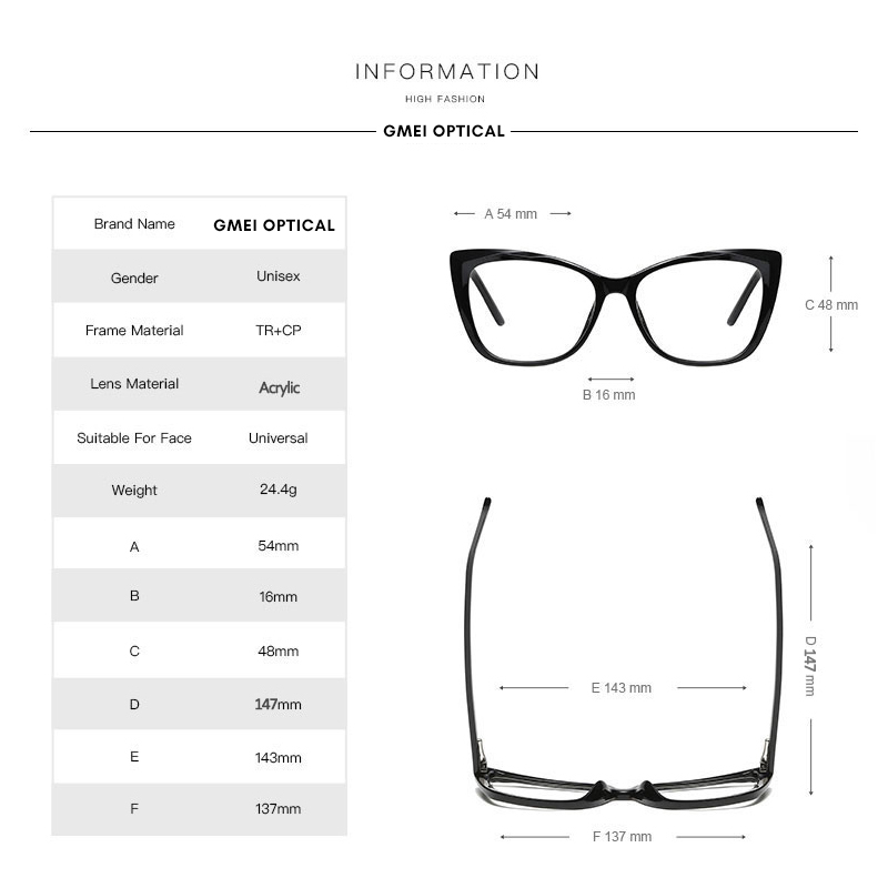 Gmei optique marque concepteur mode carré lunettes cadre femmes tendance Style lunettes Oculos De Sol lunettes 2001