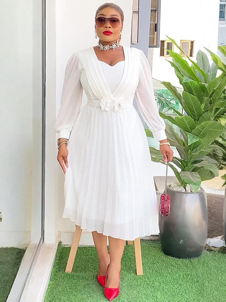 Robes de soirée de fête femmes élégantes à manches longues Robe en mousseline de soie mariage bal robes d'anniversaire africain Dashiki Maxi Robe dame vêtements