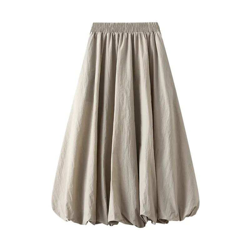 Jupes longues ballon pour femmes, Style de rue, couleur unie, taille haute élastique, fluide, ample, Cargo, vêtements esthétiques Grunge pour femmes