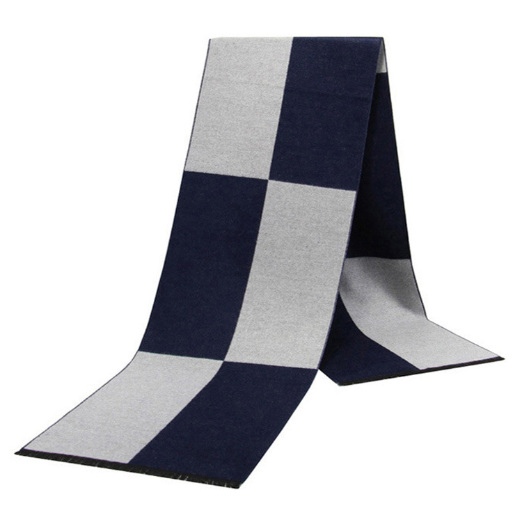Écharpe de luxe homme hiver chaud laine écharpe pour hommes cachemire soie foulards décontracté Plaid affaires mâle Long Pashmina châles silencieux