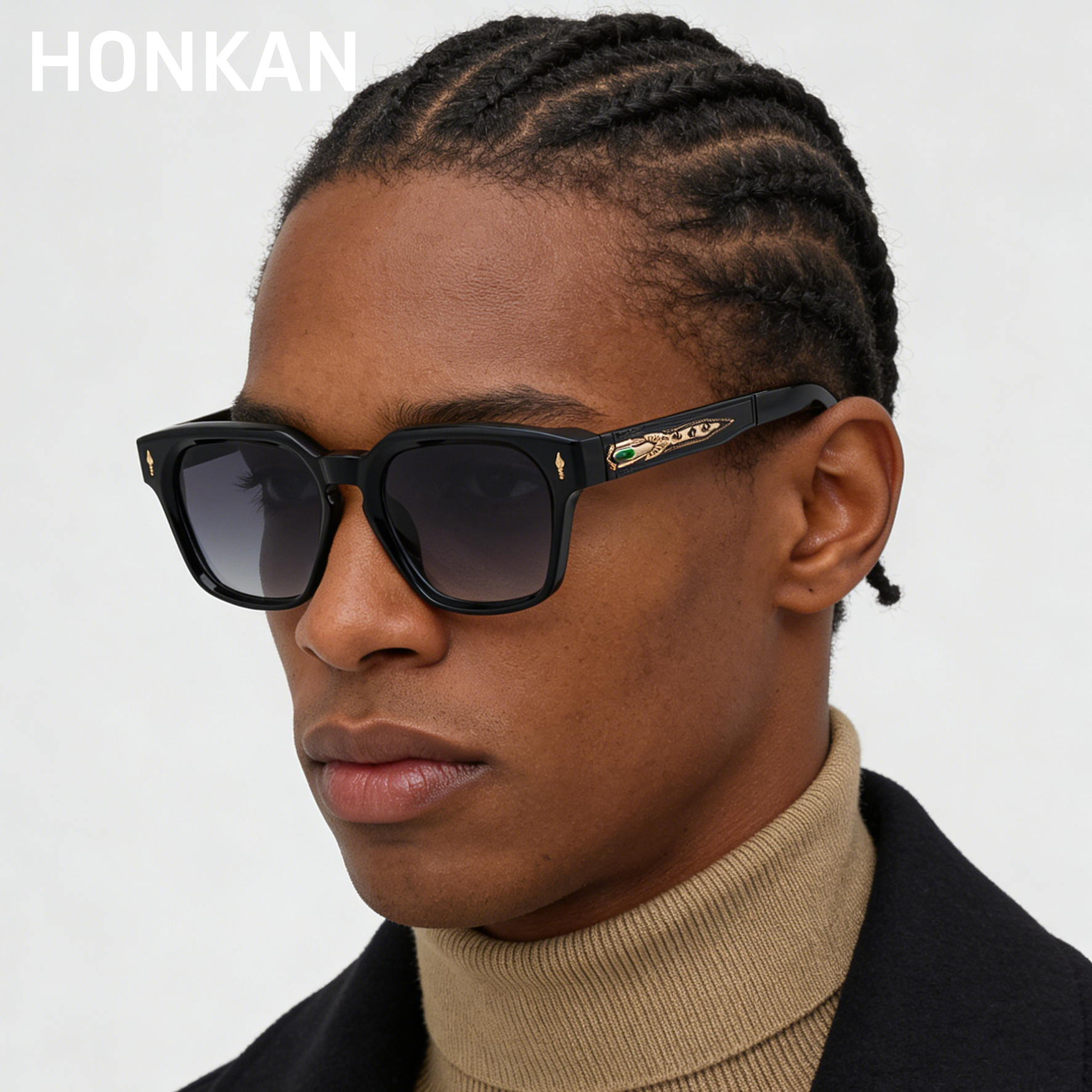 Lunettes de soleil carrées surdimensionnées haut de gamme pour hommes, marque de luxe, tendance steampunk, lunettes de soleil vintage UV400, lunettes de soleil d'extérieur pour hommes