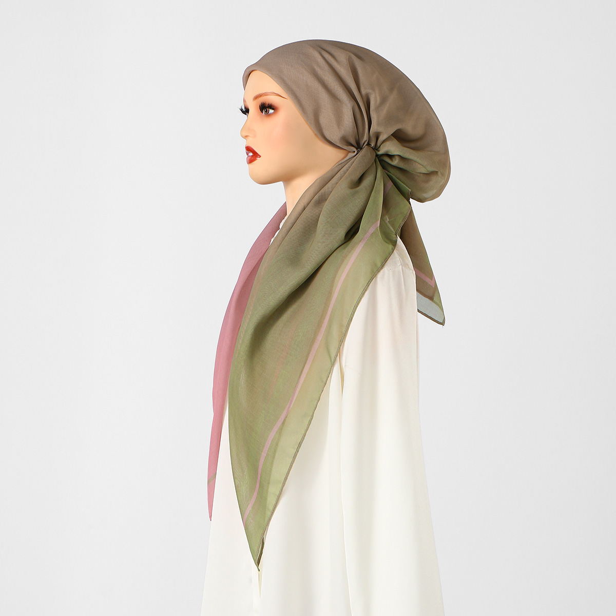 Hijabs instantanés musulmans pour femmes, voile fin dégradé, bandeau, couvre-tête, couvre-cou et épaules, bonnet élastique, châle de tête