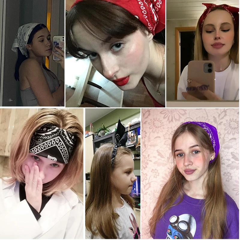 55 cm * 55 cm mode coton Hip Hop foulard Paisley carré foulards chapeaux Bandanna bandeau de cheveux cou poignet enveloppement bande accessoires