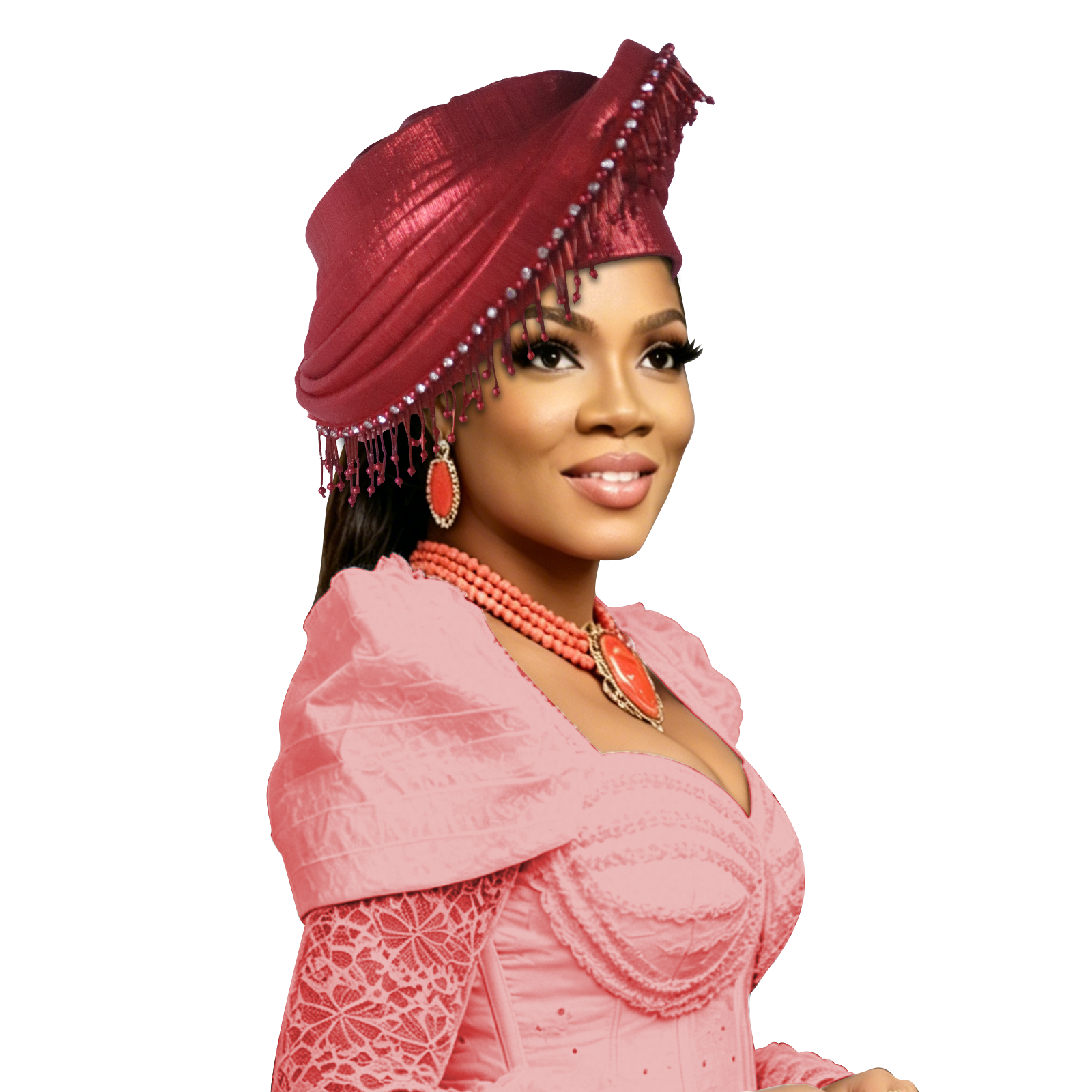 Turban africain préformé pour femme, style Gele, pour l'été et l'automne, idéal pour mariage nigérian et fête