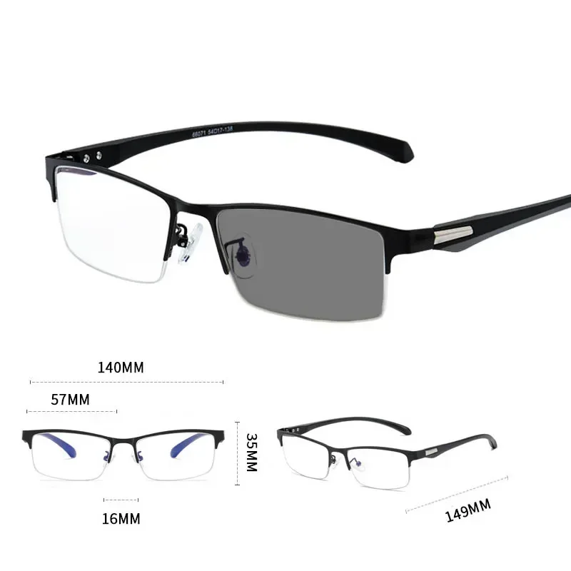 Lunettes de lecture photochromiques à couleur changeante pour hommes, lunettes de vue lointaine, haute définition, presbytie intelligente