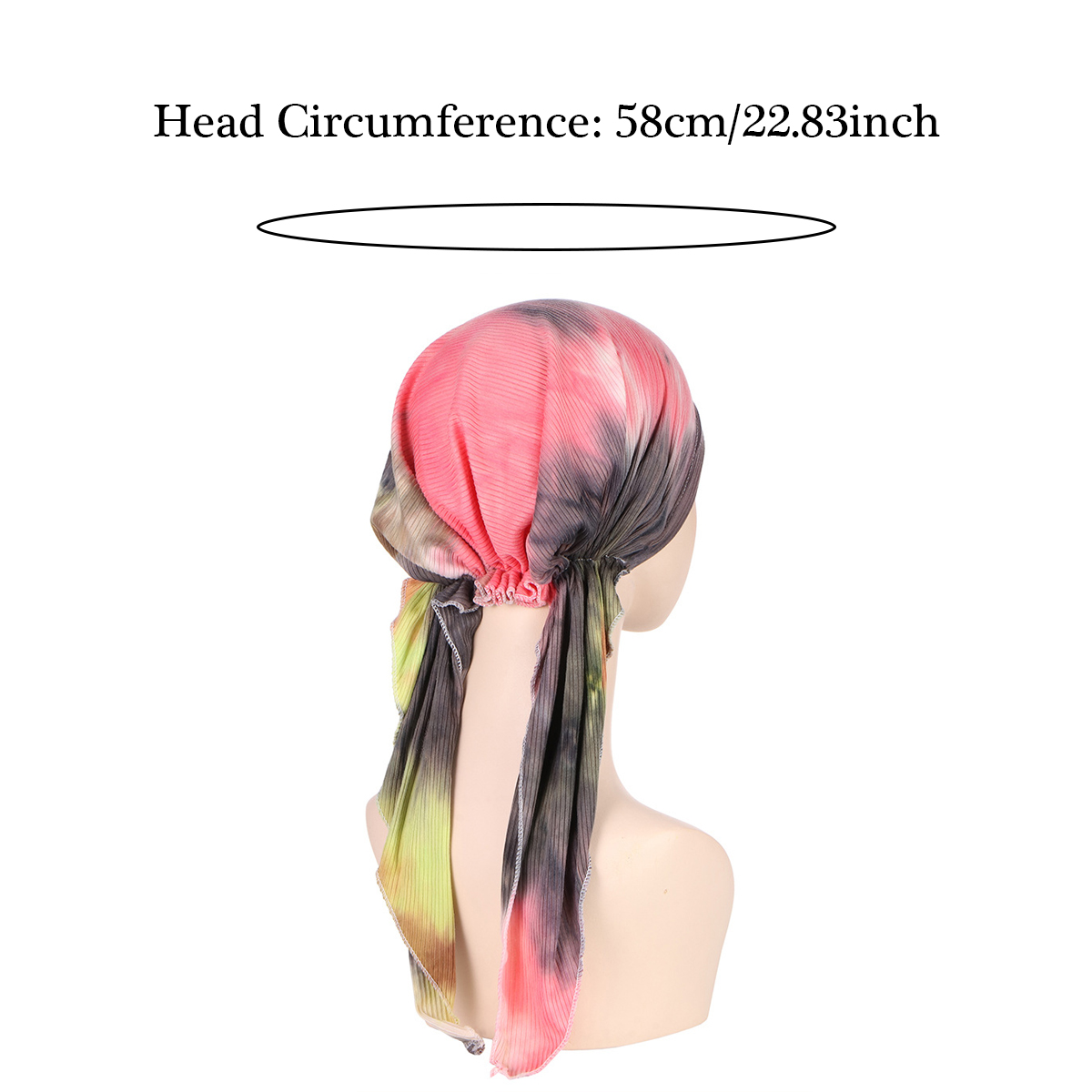 Hijab imprimé musulman pour femmes et filles, turban à longue queue, couvre-chef élastique 7.5, bonnet chimio respirant