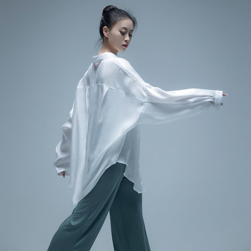 Chemise de danse moderne, haut fluide fin, costume d'exercice ample, costume de spectacle de danse classique