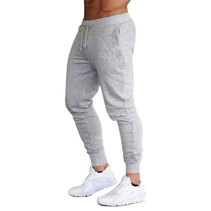 Pantalons décontractés pour hommes, pantalons de survêtement fins de sport de printemps et d'automne, pantalons de sport de couleur unie à la mode pour course et jogging pour hommes