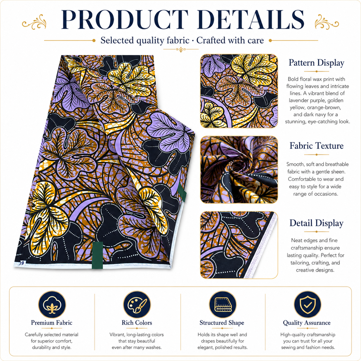 Motif classique de haute qualité 100% coton matériaux véritable cire africaine Super Ankara pagaies tissus originaux hollandais tissu de cire