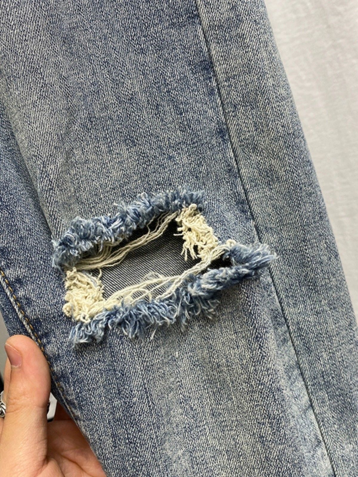 Jean déchiré pour hommes, pantalon Slim de marque tendance, polyvalent, beau, élastique, mendiant, de styliste, nouvelle collection printemps automne 2025