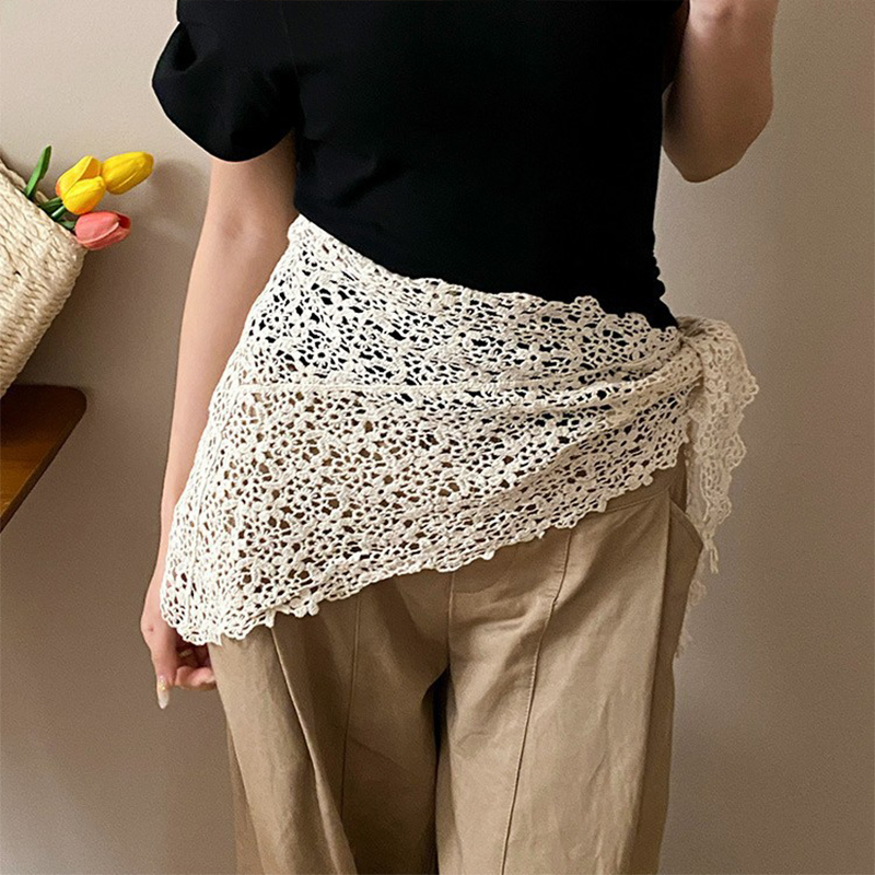Écharpe et foulard en dentelle florale pour femmes, adaptés aux fêtes sur la plage, occasions formelles, bandana pour femmes, tenues d'été, bandeau pour cheveux de plage
