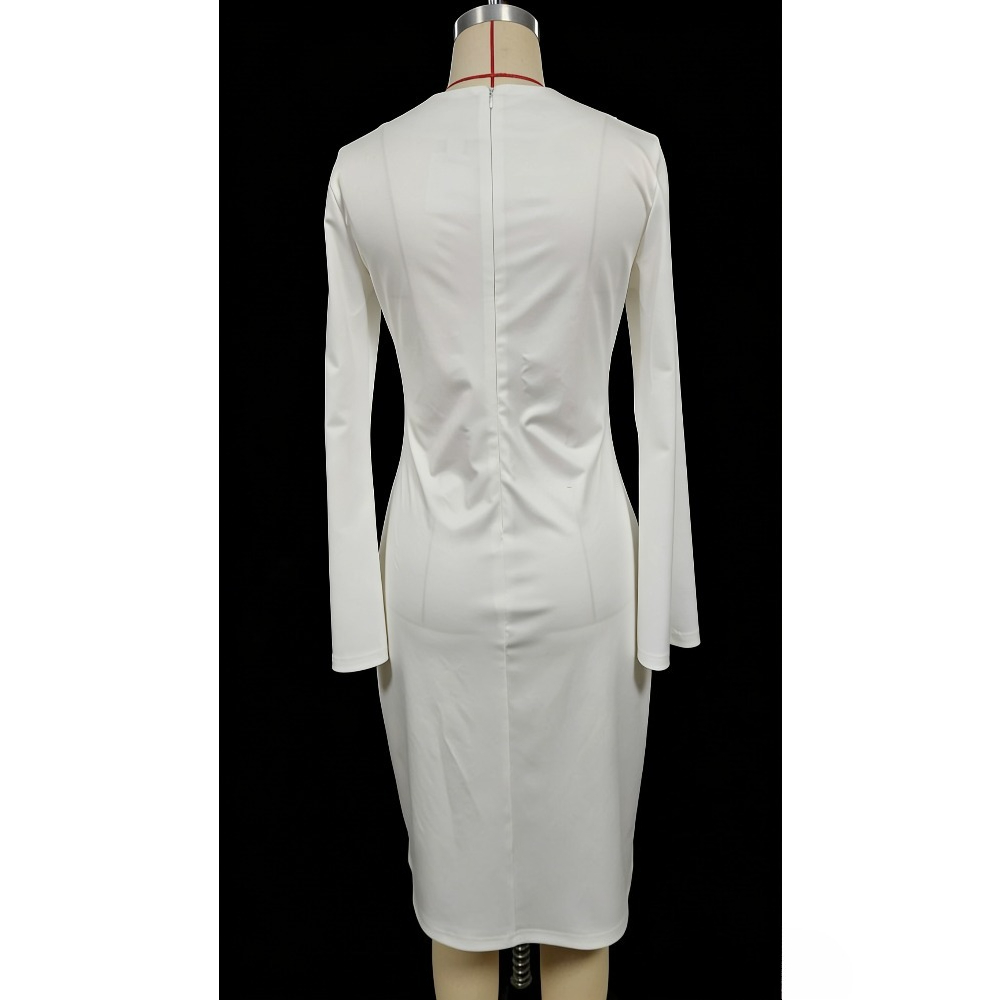 Robe élégante pour soirée, robe moulante mi-longue à imprimé graphique noir et blanc avec manches évasées spectaculaires, robe moderne pour soirée en ville