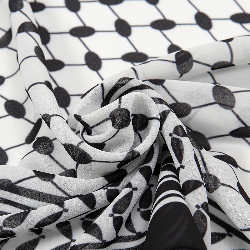 Écharpe Longue en Mousseline de Soie pour Femme Musulmane, Hijab, Islamique, Châle Imprimé Arabe, de Prière, Respirante, à Carreaux
