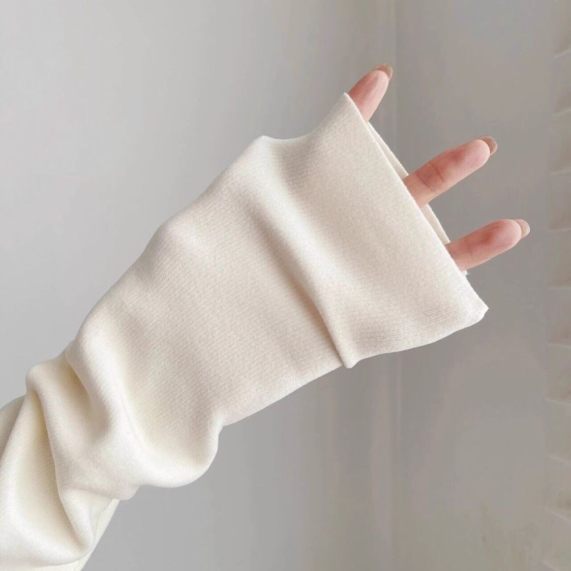Haut basique en dentelle avec soutien-gorge rembourré pour femmes, col en V, polaire chaude, t-shirt à manches longues, abricot blanc, chemisier décontracté, sous-vêtements