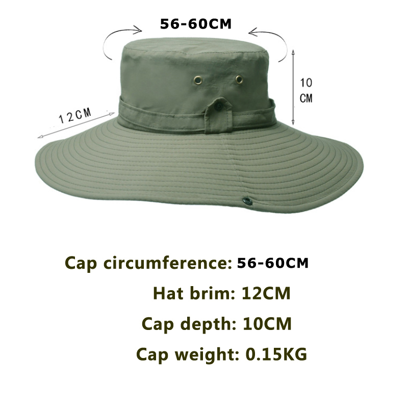 Chapeau d'alpinisme en tissu imperméable pour hommes, chapeaux de soleil anti-UV pour hommes, casquette de pêche en plein air, casquettes à large bord, chapeau Boonie Gorros, E27