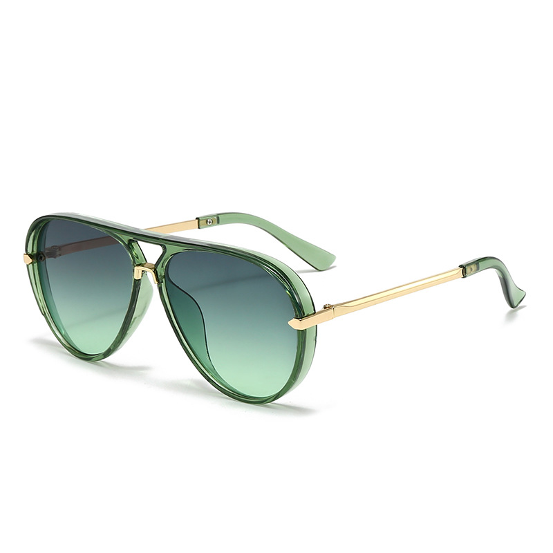 Lunettes de soleil ovales classiques pour femmes et hommes, nouvelle mode, dégradé noir-vert, lunettes de soleil rétro pour femmes, protection UV400 pour l'extérieur