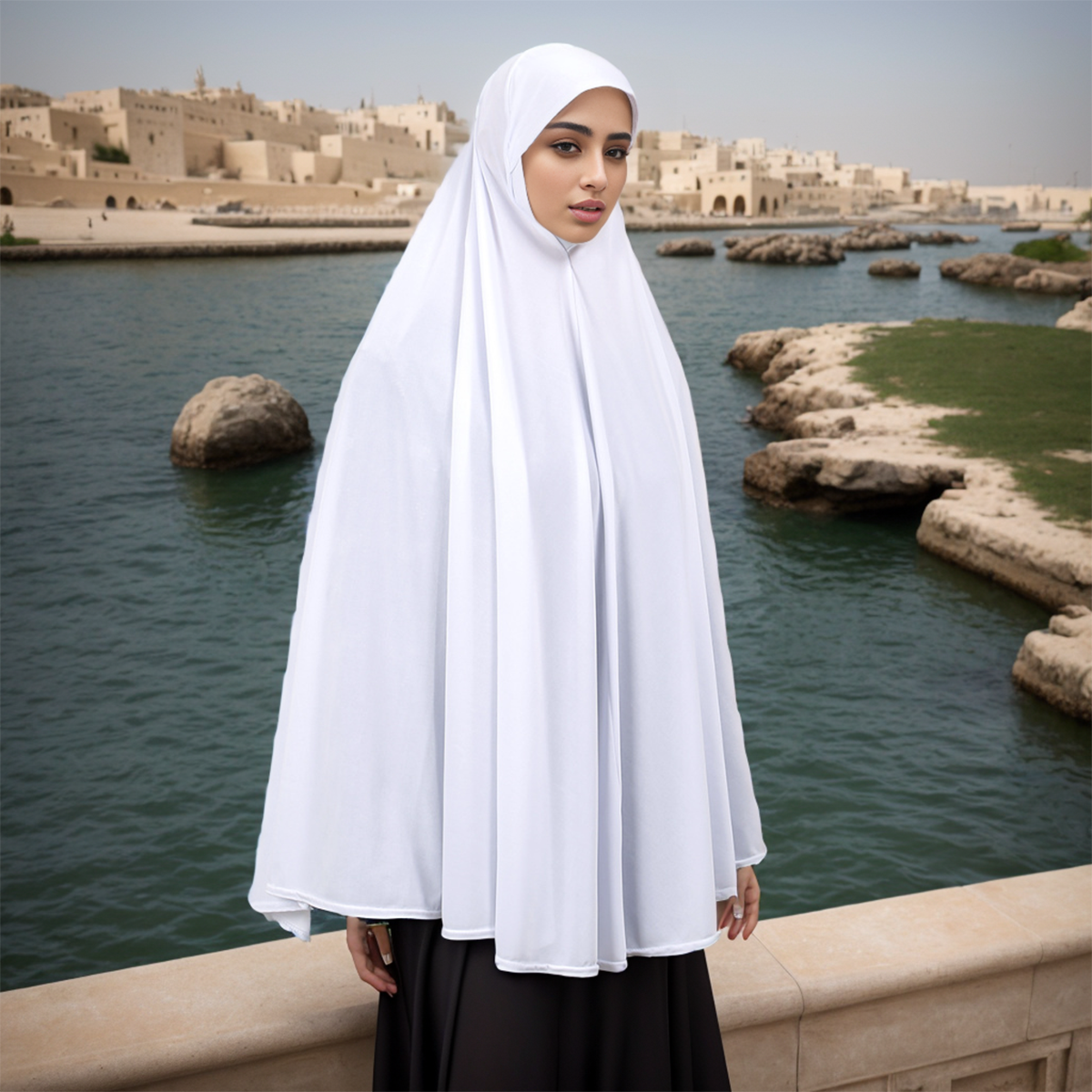 Femmes Khimar instantané Hijab modeste musulman islamique Ramadan doux léger Jersey Hijab longue écharpe Amira prière Abaya Jilbab